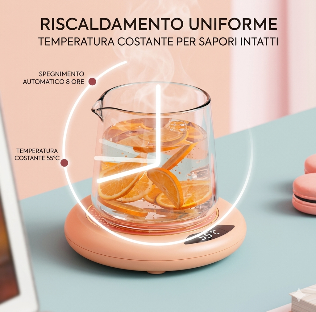 Sottobicchiere scalda tazza USB con 3 regolazioni