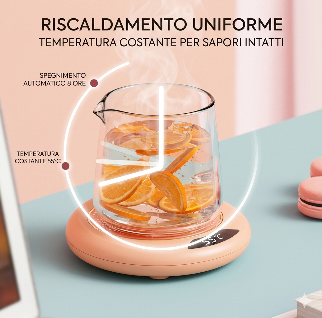 Sottobicchiere scalda tazza USB con 3 regolazioni